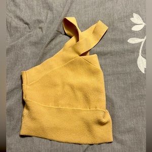 yellow crossover strap tank from abercrombie size small